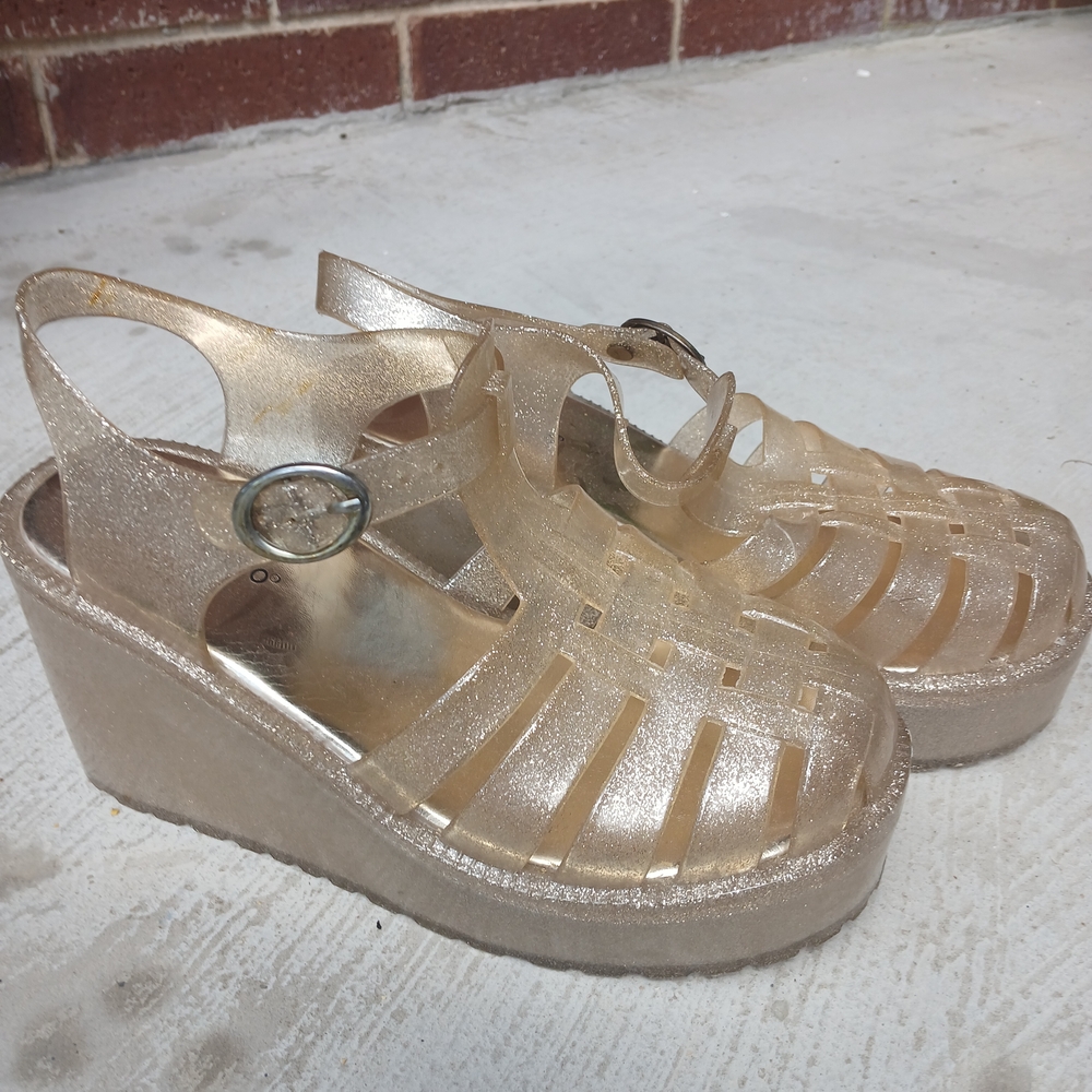 Elegant Gold Women's Platform Sandals